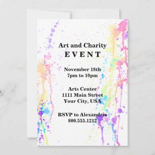 Waterverf: Artistieke aangepaste gebeurtenis uitvo Kaart (Voorkant)