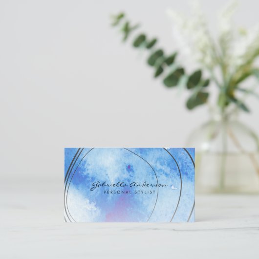 Waterverf artistieke beroertes visitekaartje (Staand voorkant)