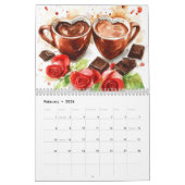 Waterverf Artistieke Koffieliefhebbers Momenten Kalender (Feb 2026)