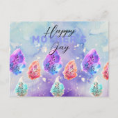 Waterverf artistieke pastelinkt bladeren Moederdag Briefkaart (Voorkant)