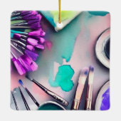 Waterverf artistieke penselen keramisch ornament (Achterkant)