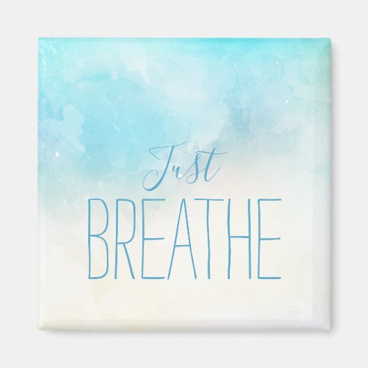 Waterverf Artsy Beach Just Breathe Gezegde Magneet (Voorkant)