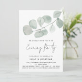 Waterverf Artsy Eucalyptus Weddenschap Kaart (Staand voorkant)