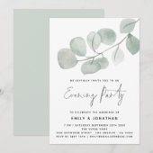 Waterverf Artsy Eucalyptus Weddenschap Kaart (Voorkant / Achterkant)