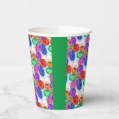 Waterverf Artsy Flowers rood groen Papieren Bekers (Links)