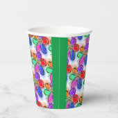 Waterverf Artsy Flowers rood groen Papieren Bekers (Rechts)