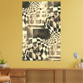  Waterverf Artwork 80-90-serie Chessboard Canvas Afdruk (Insitu (Woonkamer))