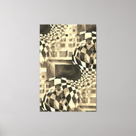  Waterverf Artwork 80-90-serie Chessboard Canvas Afdruk
