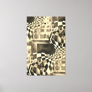 Waterverf Artwork 80-90-serie Chessboard Canvas Afdruk