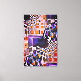  Waterverf Artwork 80-90-serie Chessboard Canvas Afdruk