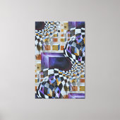 Waterverf Artwork 80-90-serie Chessboard Canvas Afdruk (Voorkant)