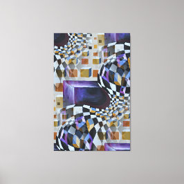  Waterverf Artwork 80-90-serie Chessboard Canvas Afdruk