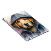 Waterverf Artwork Brown Dog in een Hoodie Splatter Notitieboek (Rechterzijde)