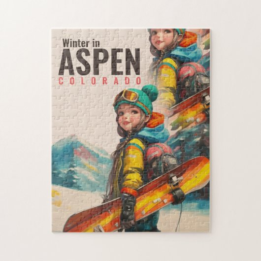 Waterverf Aspen Colorado berg  Meisje Legpuzzel (Verticaal)