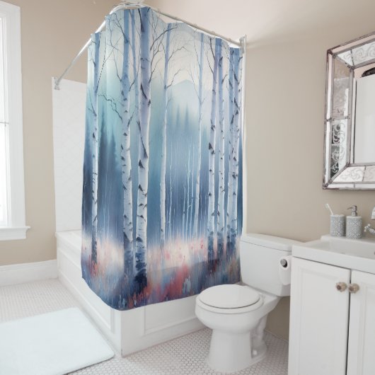 Waterverf Aspen Forest Douchegordijn (In situ)