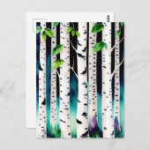 Waterverf Aspen Trees Briefkaart (Voorkant / Achterkant)