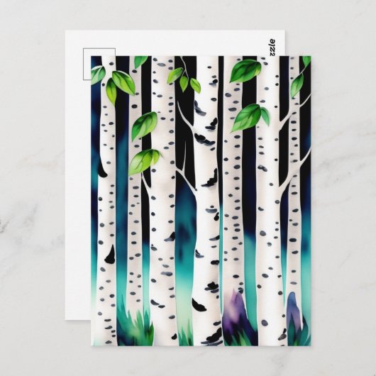 Waterverf Aspen Trees Briefkaart (Voorkant / Achterkant)