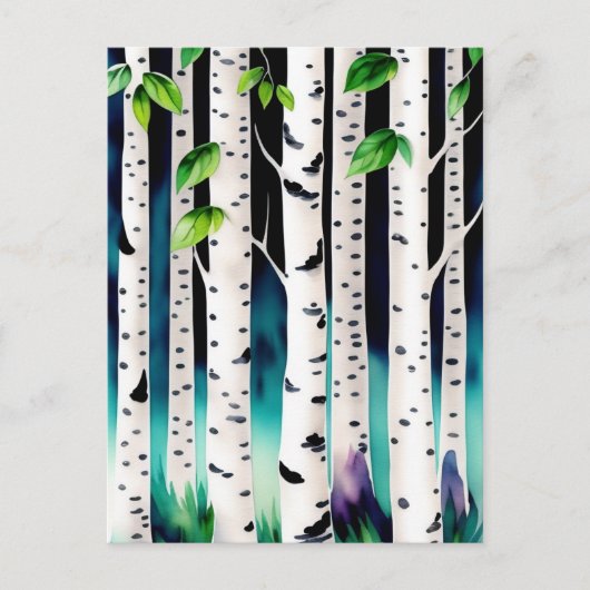 Waterverf Aspen Trees Briefkaart (Voorkant)