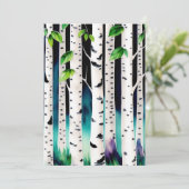 Waterverf Aspen Trees Flat Greeting Kaart (Staand voorkant)