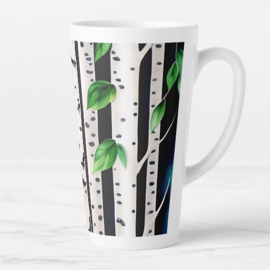 Waterverf Aspen Trees Latte Mok (Rechts)