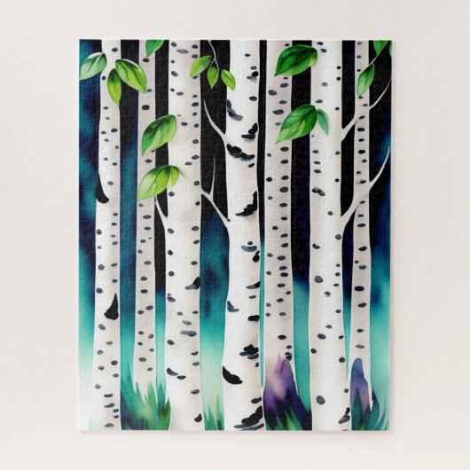 Waterverf Aspen Trees Legpuzzel (Verticaal)