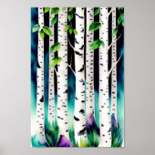 Waterverf Aspen Trees Poster (Voorkant)