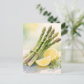Waterverf Asperge Citroen Briefkaart (Staand voorkant)