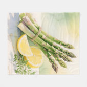 Waterverf Asperge Citroen Fleece Deken (Voorkant (Horizontaal))