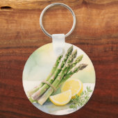 Waterverf Asperge Citroen Sleutelhanger (Voorkant)