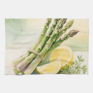 Waterverf Asperge Citroen Theedoek