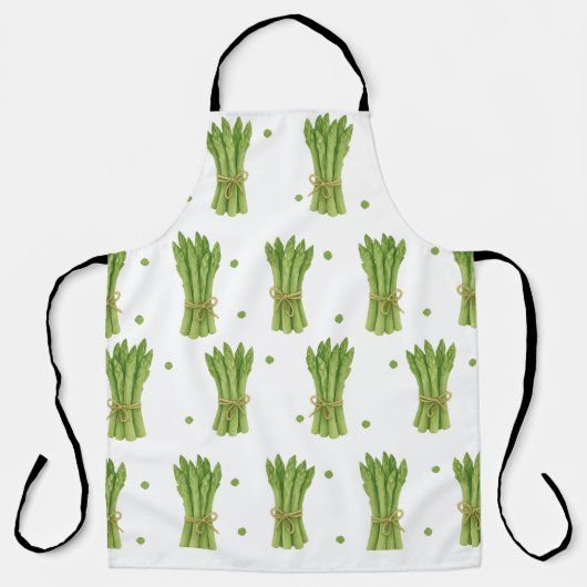 Waterverf Asperges Patroon Schort Fresh Green K (Voorkant)