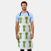 Waterverf Asperges Patroon Schort Fresh Green K (Gedragen)