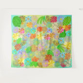 WATERVERF ASTER- EN CONE-STROMEN EN TROPISCHE LEZE WANDKLEED (Voorkant (horizontaal))