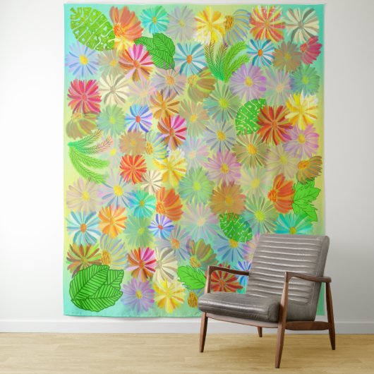 WATERVERF ASTER- EN CONE-STROMEN EN TROPISCHE LEZE WANDKLEED (In situ)