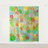 WATERVERF ASTER- EN CONE-STROMEN EN TROPISCHE LEZE WANDKLEED (Voorkant)