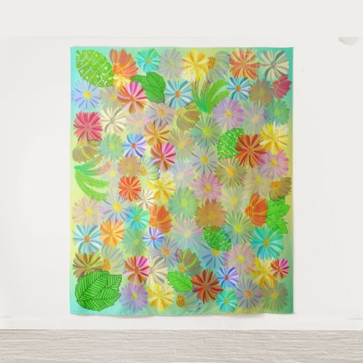 WATERVERF ASTER- EN CONE-STROMEN EN TROPISCHE LEZE WANDKLEED (Voorkant)