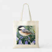 Waterverf Asters en Chickadee Quote Canvas tas (Achterkant)