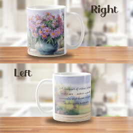 Waterverf Asters en Chickadee Quote Koffiemok