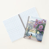 Waterverf Asters en Chickadee Quote Notitieboek (Binnen)