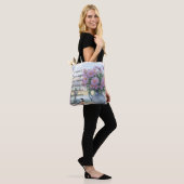 Waterverf Asters en Chickadee Quote Tote Bag (Op model)