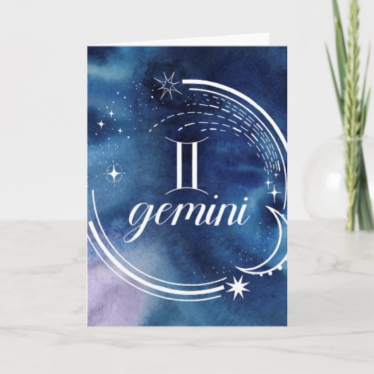 Waterverf Astrologie - Gemini Kaart (Voorkant)