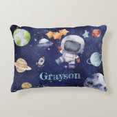 Waterverf Astronaut Galaxy Planet Kinder Accent Kussen (Voorkant)