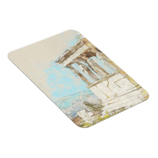 Waterverf Athenamagnet – Grieks ruïnes souvenir Magneet (Rechterzijde)
