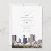 Waterverf Atlanta Georgia Skyline Wedding Kaart (Voorkant)