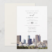Waterverf Atlanta Georgia Skyline Wedding Kaart (Voorkant / Achterkant)