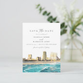 Waterverf Atlantic City New Jersey City Skyline Briefkaart (Staand voorkant)