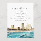 Waterverf Atlantic City New Jersey City Skyline Briefkaart (Voorkant)