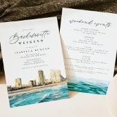 Waterverf Atlantic City New Jersey Skyline Kaart