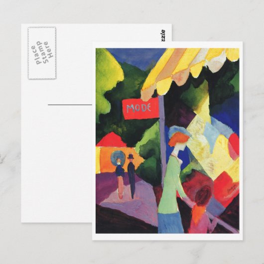 Waterverf augustus Macke - Modefenster 1913 Briefkaart (Voorkant / Achterkant)