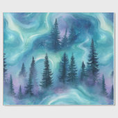 Waterverf Aurora Borealis Bos Cadeaupapier (Vlak)